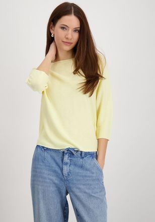 Monari Rundhalspullover MONARI, Damen, Gr. 42, mango sorbet, Strick, Obermaterial: 100% Viskose, clean, unifarben, regular fit normal, Rundhals, Raglan&auml;rmel 