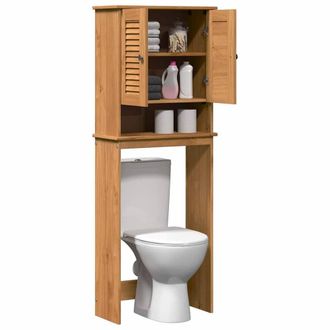 Berkfield Home Toilet Cabinet Honey brown 60 x 27 x 161 cm Solid pine wood