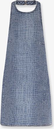 Self Portrait Vestito Rhinestone Croc Effect in denim - SELF PORTRAIT - gender_Woman