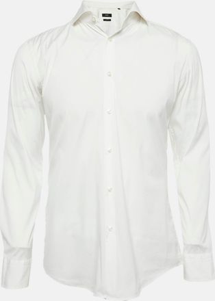 HUGO BOSS Boss By Hugo Boss White Stretch Cotton Long Sleeves Shirt