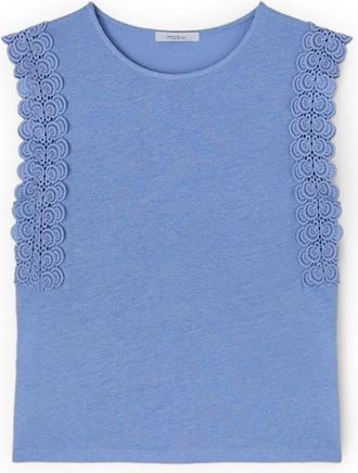 Motivi Dames, Tops, Blauw, Maat: XS Linnen