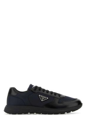 スニーカー PRADA Women Sneakers 1E590NFG050055 F0002 NERO Black Prada Leather Low-Top Sneakers | Neiman Marcus