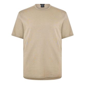 HUGO BOSS Heren Tiburt Effen T-shirt (Donker Beige)