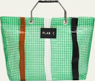 Plan C Medium Woven Shopping Tote Bag