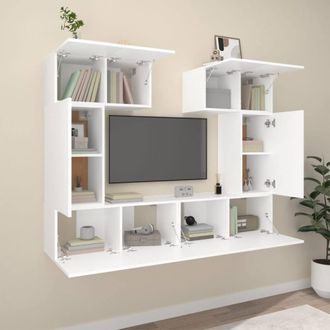 Berkfield Home Classic 6 Piece TV Cabinet Set White Engineered Wood