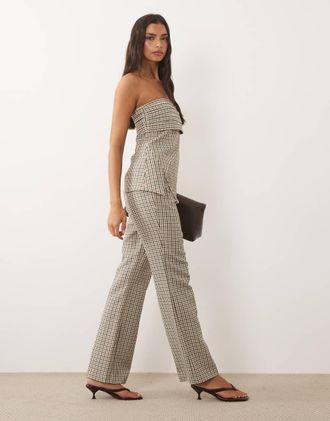 Asos Pantaloni sartoriali a quadri in coordinato-Multicolore