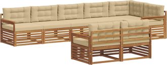 vidaXL Conjunto De Sof&aacute;s De Exterior 8 Uds. Natural Y Beige Vidaxl
