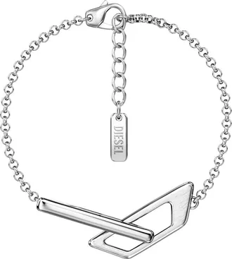 Diesel Logo Chain Bracelet in Silver at Nordstrom