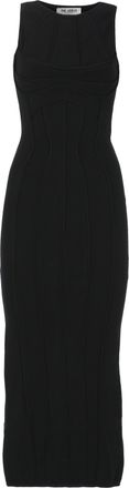 The Attico Fitted Midi Dress With Crew Neckline And Vertical Profiles