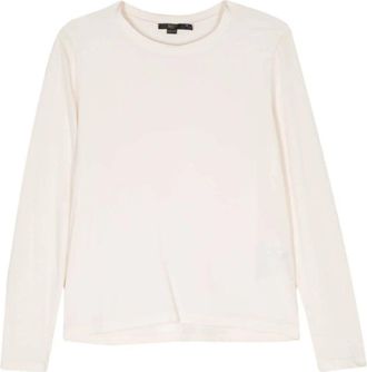 Seventy Beige Katoenen Trui Paneelontwerp - Dames - Longsleeves - Beige - XL - Katoen - Tops