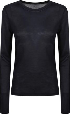 Majestic Filatures T-shirt met ronde hals en lange mouwen - Dames - Longsleeves - Blauw - XL - Tops