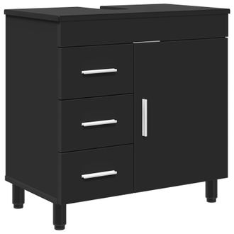 vidaXL Unidad De Tocador De Ba&ntilde;o Negro 60 X 35 X 60 Cm Vidaxl