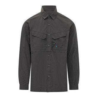 Kl&auml;ttermusen Syn LS Shirt - Heren - Casual Overhemden - Zwart - M - Leer - Overhemden