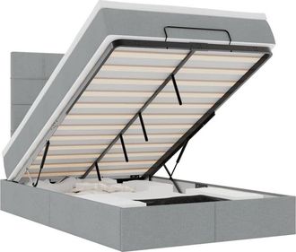 vidaXL Estructura De Cama Otomana Colch&oacute;n Tela Gris Claro