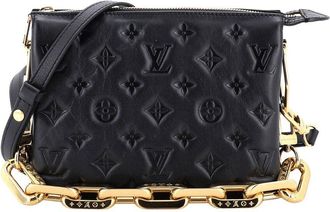Louis Vuitton Black Monogram Embossed Lambskin Coussin Bb (Authentic Pre-Loved)