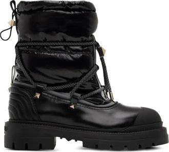 Valentino Garavani Leren combat boots - Zwart