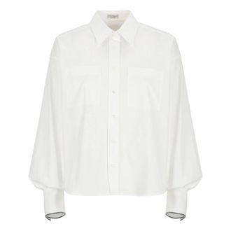 Brunello Cucinelli Brunello Cucinelli, Shirts, female, White, Size: M White Cotton Shirt with Collar