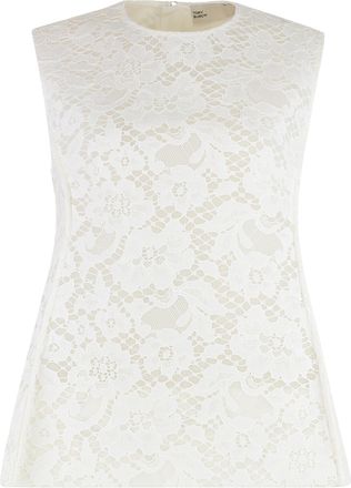 Tory Burch Tory Burch Womens Lace Blouse - Light Grey Cotton - Size 12 UK