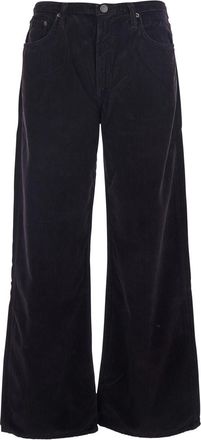 A Gold E keira Brown Pants With Belt Loops And Wide Leg In Corduroy Woman