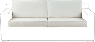 Beliani Set di fodere per cuscini da esterno per seduta e schienale del divano in tessuto bianco Ardea