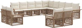 vidaXL Conjunto De Sof&aacute;s De Jard&iacute;n 13 Uds. Beige Y Blanco Crema Vidaxl