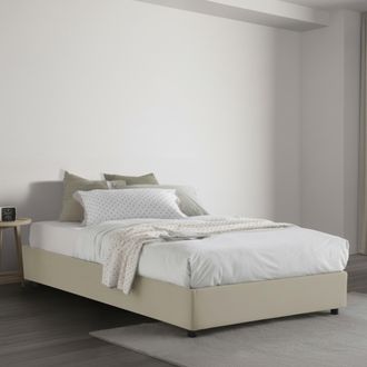 Dmora Dmora - Cama De Plaza Y Media Dbamb, Cama Contenedor Con Revestimiento De Tela, 100% Made In Italy, Apertura Frontal, Con Colch&oacute;n Cm 120x190 Incluido,
