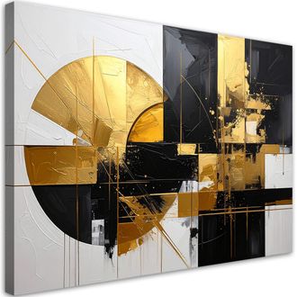 Feeby Impresi&oacute;n De Imagen, Abstracci&oacute;n Geom&eacute;trica Acentos Dorados, 120x80