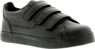 Kickers Boys School Shoes Tovni Leather Touch Fastening black - Size UK 5 Infant