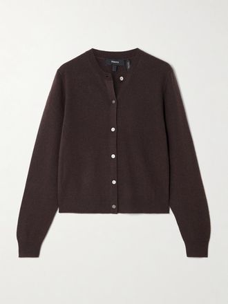 Theory Cardigan In Cashmere - Marrone