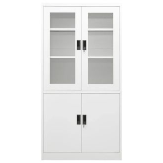Berkfield Home Office Cabinet White 90x40x180 cm Steel | Size: 90 x 40 x 180 cm