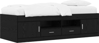 vidaXL Estructura De Cama Con Almacenamiento Roble Negro 80 X 200 Cm Vidaxl
