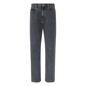 Ferrari Straight Jeans, male, Gray, Size: W34 Five-pocket Pants in Marbled Denim