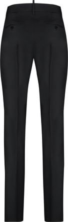 Dsquared2 Mens Cigarette Trousers - Black Silk - Size EU 50 (Mens)