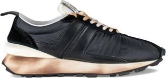 Lanvin Running Sneakers - Heren - Sneakers - Zwart - 46 EU - Leer - Schoenen