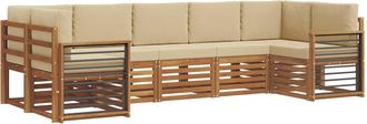 vidaXL Conjunto De Sof&aacute;s De Exterior 7 Uds. Natural Y Beige Vidaxl
