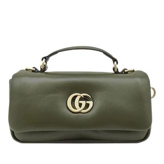 Gucci Pre-owned Satchel - Dames - Pre-owned - Groen - Maat: ONE Size Leer