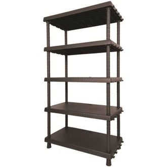 Dmora Estante De 4 Estantes En Polipropileno, Estantes Multiusos Para Interiores O Exteriores, 100% Made In Italy, 92x45h165 Cm, Color Antracita, Con Embala