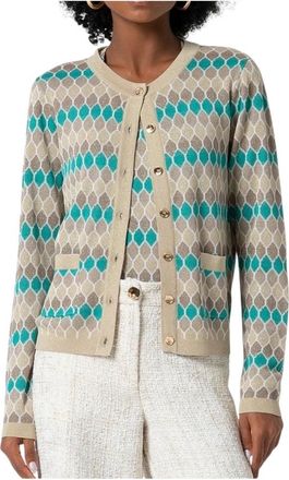 Fracomina Cardigan - Dames - Vesten - Veelkleurig - M - Nylon - Truien & Vesten