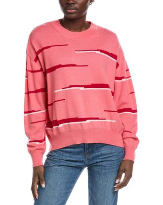 Brodie Glitch Zebra Wool & Cashmere-Blend Sweater