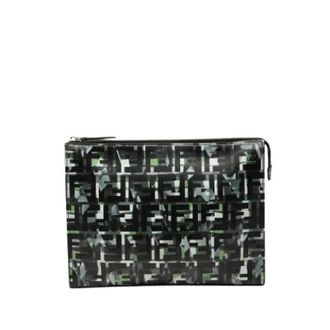 Fendi Pre-owned Nylon Clutch - Dames - Pre-owned - Zwart - Maat: ONE Size Nylon