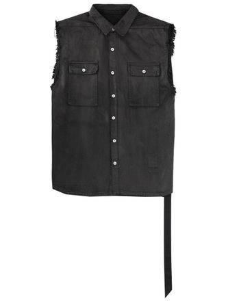 Rick Owens Sl Tommy Jumbo Oversized Frayed Cotton Jacket