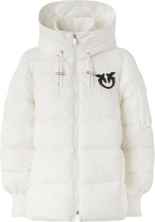Pinko Crusca Down Jacket - Dames - Winterjassen - Wit - XS - Leer - Jassen