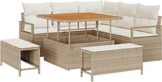vidaXL Vidaxl - Garden Sofa Set 8 pcs Beige, Cream 100 x 100 x 71 cm