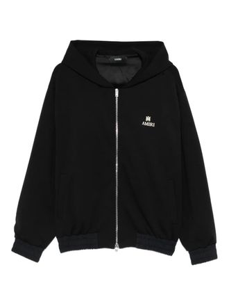 Amiri logo-detail zip-up hoodie - Black