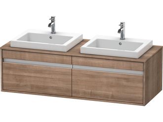 Duravit Duravit Ketho Mueble De Pared 6797, 2 Extra&iacute;bles, 1400mm, Para 2 Lavabos Empotrados, A Ambos Lados, Color (frente/cuerpo): Cerezo Del Tesino - Kt6797b
