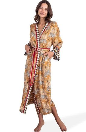 Printfresh Eco Satin Robe in Tobacco at Nordstrom, Size Xx-Small