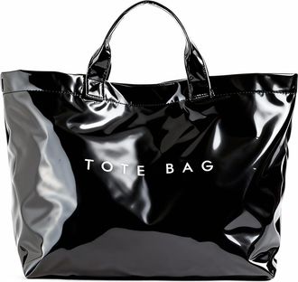 Generic Christmas Plaid PVC Tote Bag for Women Letters Print Tote Bag Plastic Handbag with Tops Handle (D)