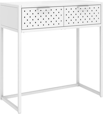 vidaXL Mesa Consola De Acero Blanca 72x35x75 Cm Vidaxl