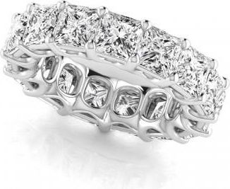 Allurez Princess Cut Diamonds Eternity Ring Wedding Band in Platinum (10.57ct)