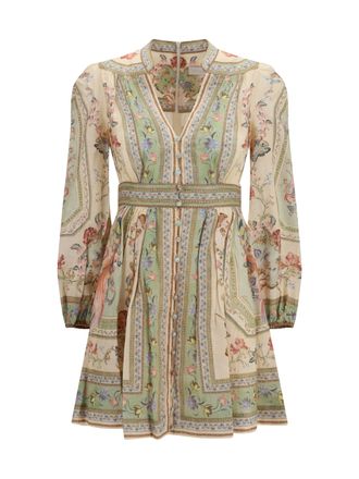 Zimmermann Roselight Mini Dress - Sage